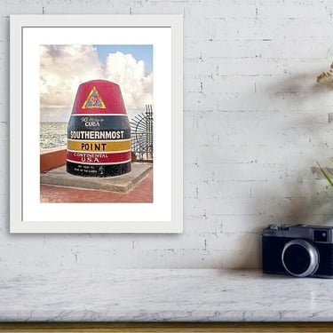 Travel Print, Key West Photo, South Florida Wall Art, Southernmost Point, Key West Wall Art, Florida Print, Travel Decor, Florida Keys Print 