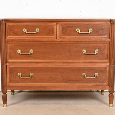 Baker Furniture French Regency Louis XVI Walnut Chest of Drawers, Newly Refinished