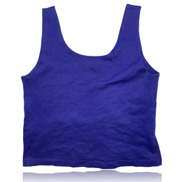 90s Blue Violet Knit Crop Top // Flying Colors // Size Medium 