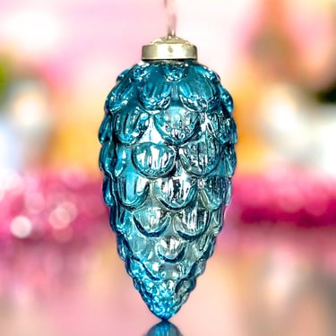 VINTAGE: Thick Textured Glass Ornament - Kugel Style Ornament - Christmas Ornament - Holiday Decor 