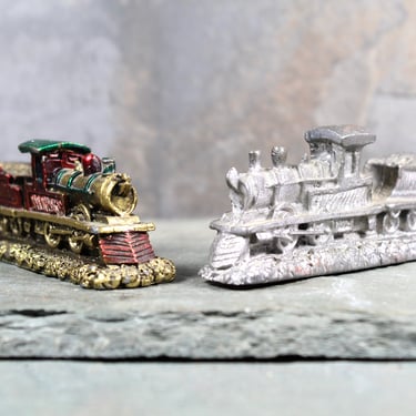Vintage Die Cast Trains - Cast Lead Steam Engines - Set of 2 Vintage Train Toys 