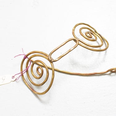 1970s Hair Pin Accessory Brass Brutalist Deadstock Boho 