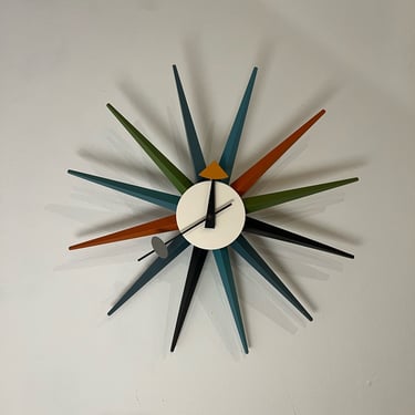 Vintage Wall Starburst Clock Designed by George Nelson for Vitra