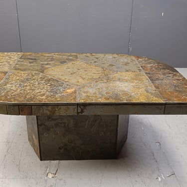 Vintage brutalist coffee table, 1970s - vintage stone coffee table - german coffee table - vintage design coffee table 