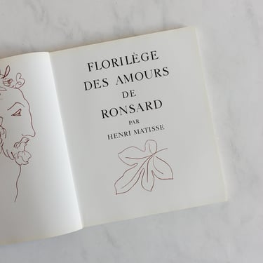vintage Matisse art book &quot;florilege des amours de ronsard&quot;
