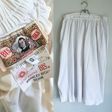 Vintage 1990s White Cotton Skirt / 35" waist 
