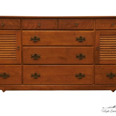 ETHAN ALLEN Heirloom Nutmeg Maple Colonial Early American 63" Dresser w. Shutter Doors 10-5013 
