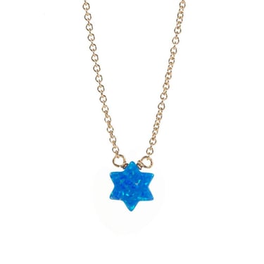 "STAR OF DAVID" Opal Necklace