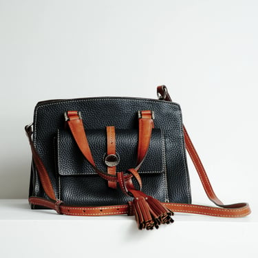 Dooney & Bourke Navy & Brown Leather Bag