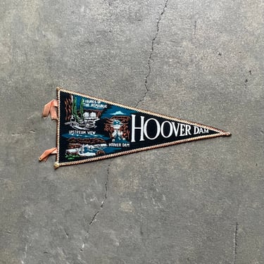 Vintage Hoover Dam Felt Souvenir Pennant 