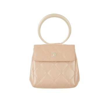 Chanel Pink Quilted Ring Top Handle Bag