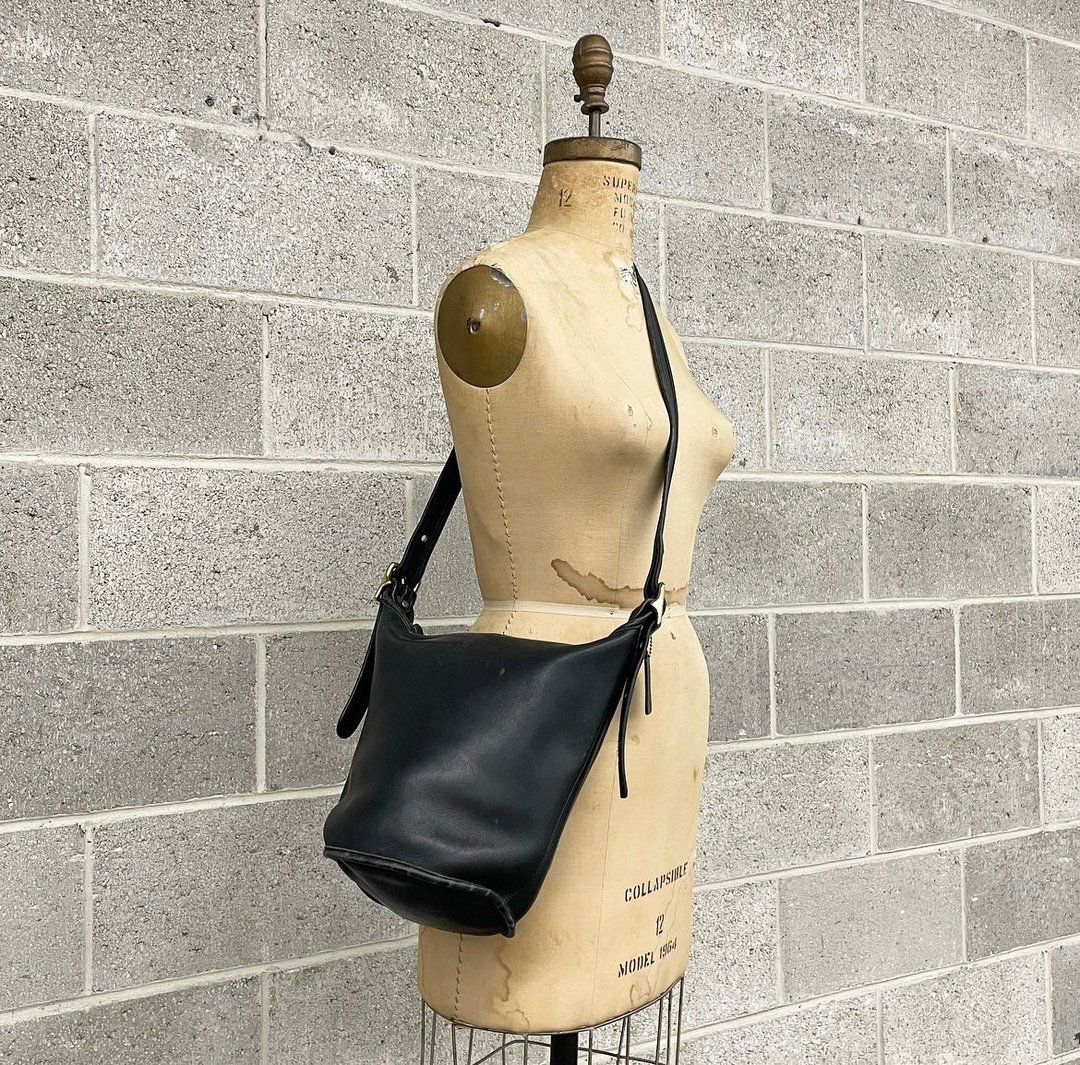 1980s Coach Black Leather Bucket Bag Selected By Ritual Vintage