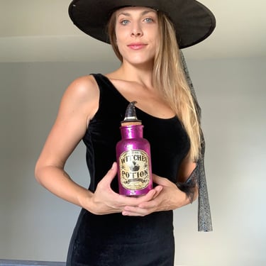 Witchy Black Velvet Mini Dress 