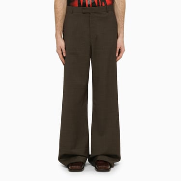 Martine Rose Trousers With Brown Houndstooth Pattern Men