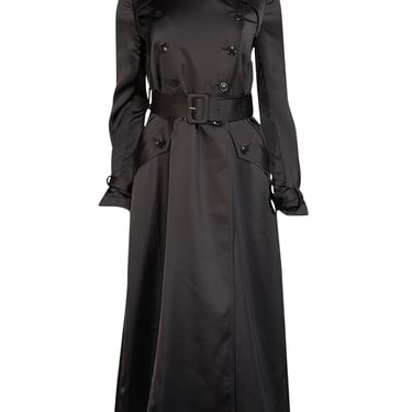 Fleur Du Mal - Black Satin Trench Coat Sz 0