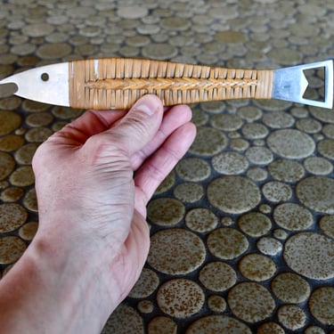 Midcentury Modern Cane and Stainless Steel Neptune Fish Bottle Opener by Carl Arböck, ca. 1950's Austria 