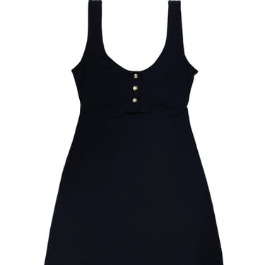 Chanel Black Logo Button Dress