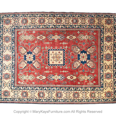 Kazak Wool Rug Hand Knotted 