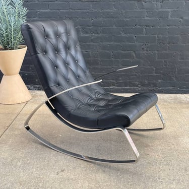 Contemporary Modern Chrome Rocking Lounge Chair 
