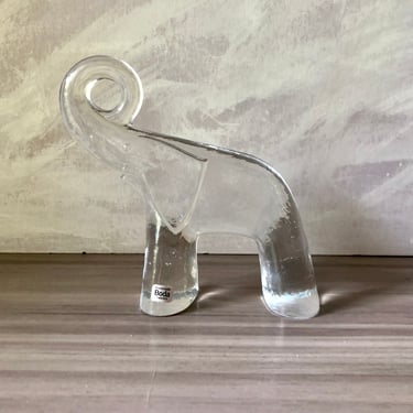 Vintage Kosta Boda Cast Glass Zoo Series Elephant 