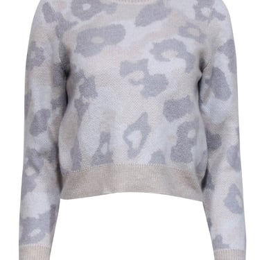 Rag & Bone - Beige & Grey Leopard Print Mohair Blend Sweater Sz XXS