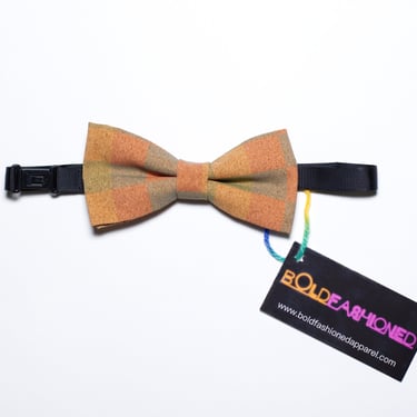 Retro Check Cork Bow Tie 