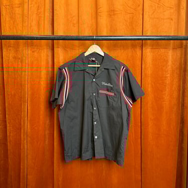 ウェア・シャツ VINTAGE CALIF BOWLING SHIRT & UNIFORM CO Vintage 1960s Fastline MCM Racing Team California Bowling