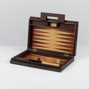Rosewood Marquetry Backgammon Set by Don Shoemaker 
