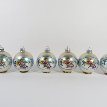 Vintage Polly Pal Christmas Ornaments - 1976 Leon Jason Polly Pal Glass Christmas Balls 