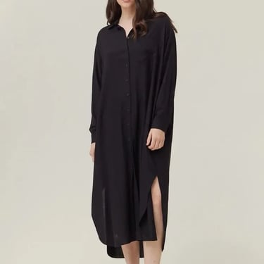 Grade & Gather - Maxi Shirt Dress - Black