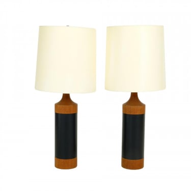 Pair of Scandinavian Teak Lamps