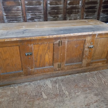 Vintage Oak Cabinet, 61.125 x 24.375 x 24.25