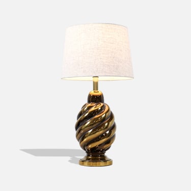 Mid-Century Modern Brass Spiral Form Table Lamp by Westwood Industries 