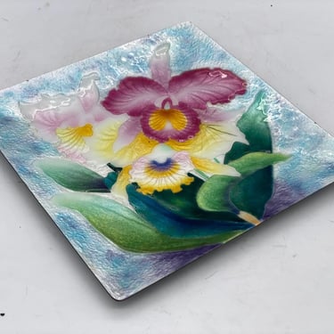 Bonne Couleur Electroforming Cloisonne Tropical Floral Plate 