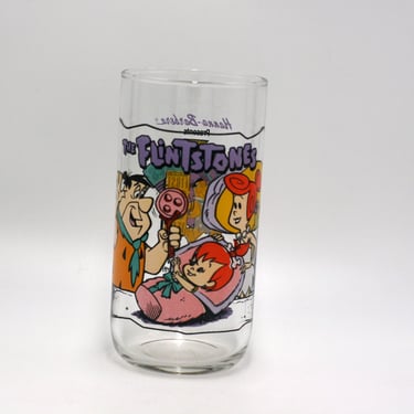 vintage Hardee's Flintstones The Blessed Event Glass Tumbler 1991 
