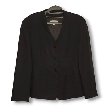 1990s Vintage GIORGIO ARMANI Blazer, Le Collezioni Black Wool Jacket, Designer, Quiet Luxury, Minimalist, Made in Italy, Vintage Clothing 