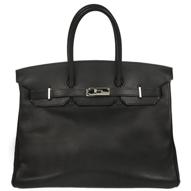 Hermes 2006 Black Evercalf Birkin 35 Handbag