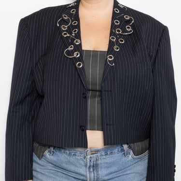 Shop Journal x BRZ - Embellished Pinstripe Hardware Blazer (2X)