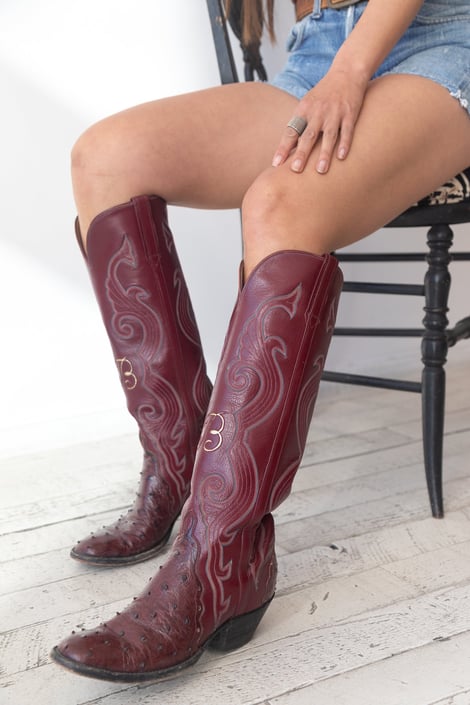 Monogram Leather Inlay Western Boot