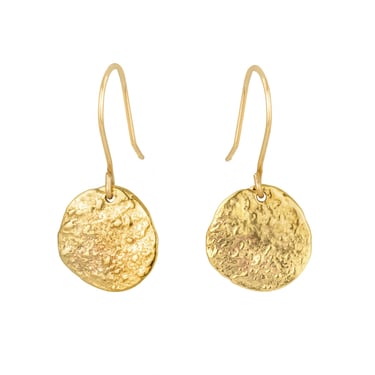 Full Moon Celestial Earrings - Brass