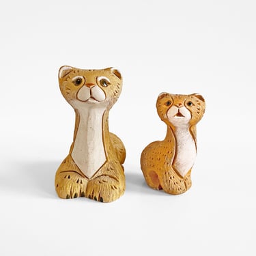 Artesania Rinconada Cheetah with Baby 85A & 85B Earthenware Ceramic 