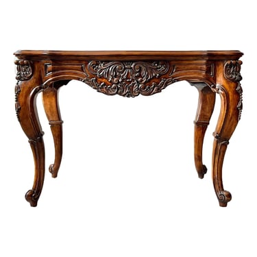 Ornately Carved French Country Accent Table 
