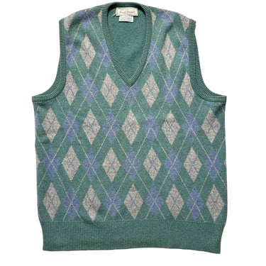 Vintage PAUL STUART Cashmere Argyle Sweater Vest ~ size S ~ Made in Scotland 
