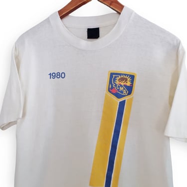 vintage California shirt / Military Academy shirt / 1980s California Military Academy white cotton t shirt Medium 