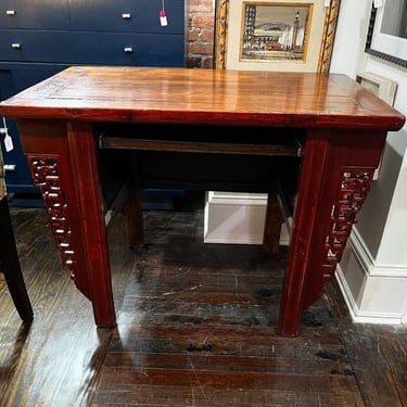 Chinese elm wood table with lots of character! Top has age cracks. 41.5” x 24” x 32” 