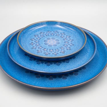 Denby Midnight Dinner Plate, Salad Plate or Bread Plate | Vintage British Stoneware Dinnerware 