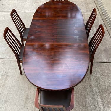 Rosewood Dining Table With Eva Chairs By Koefoed For Hornslet Denmark 