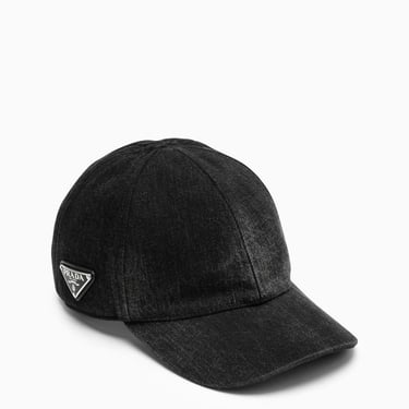 Prada Washed-Out Black Baseball Cap Men