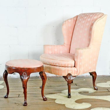 Wingback Armchair &amp; Ottoman (Copy)