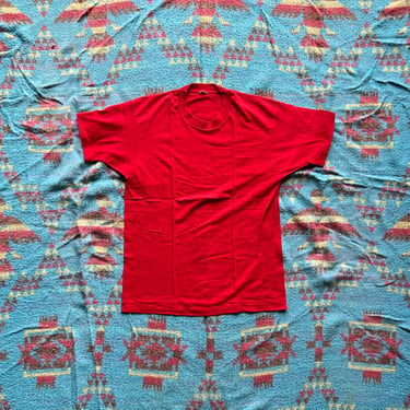 Vintage 1980s Red Screen Stars Blank T Shirt 